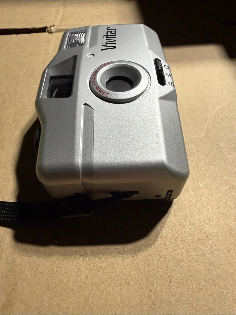 Vivitar Silver 35mm Focus Free Point-and-Shoot Camera with Matching Case